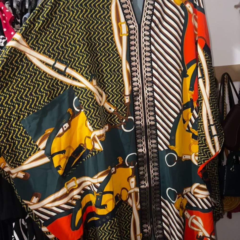 Colorful Patterned Kaftan Dress